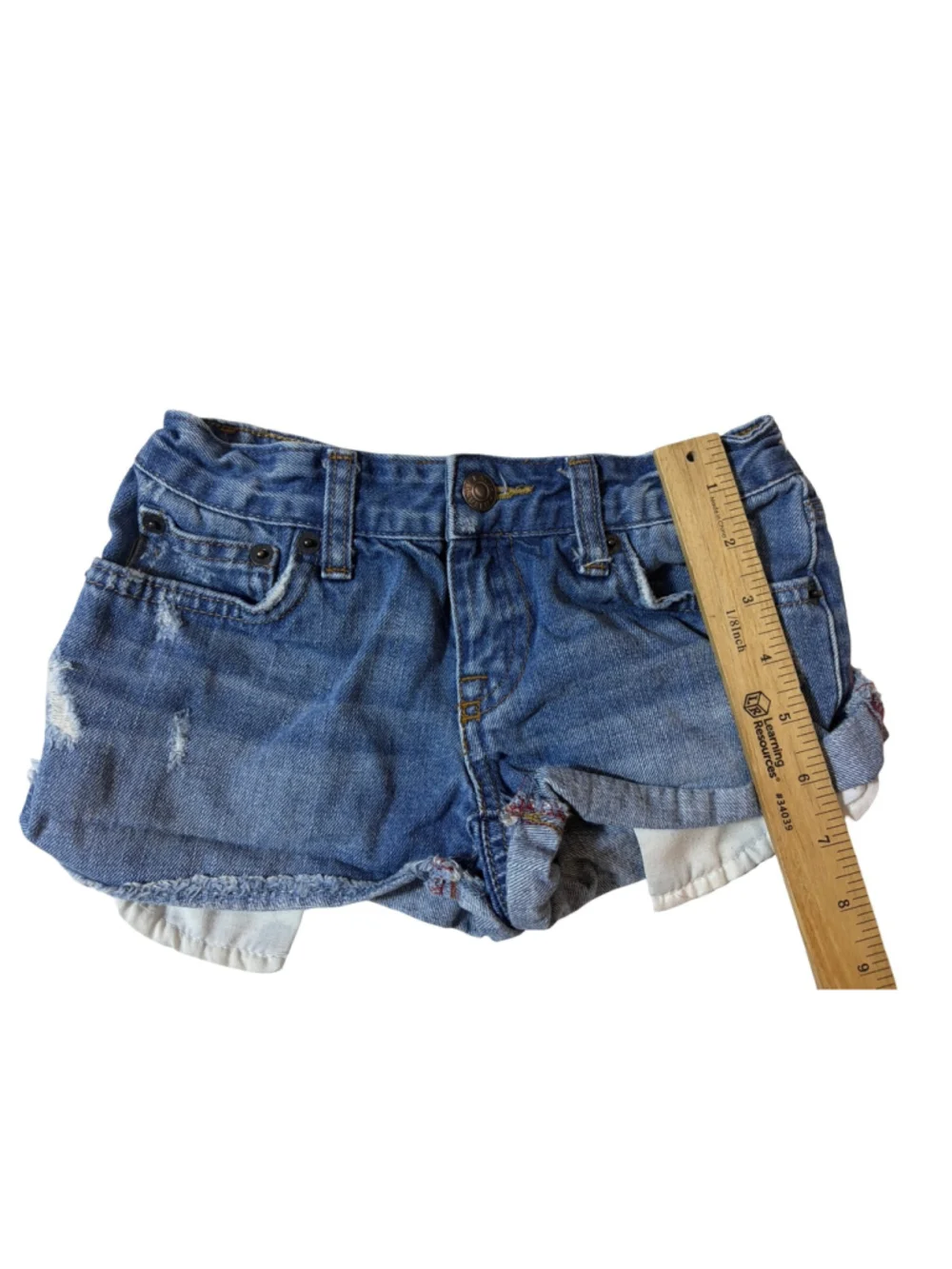 Ralph Lauren Kids Size 8 Distressed Cutoff Denim Shorts Y2K